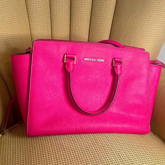 Michael Kors Handbags - Michael Kors Selma Satchel Hot Pink - GUC